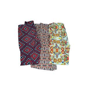 Lot of 3 LuLaRoe OS Leggings Geometric & Floral Prints